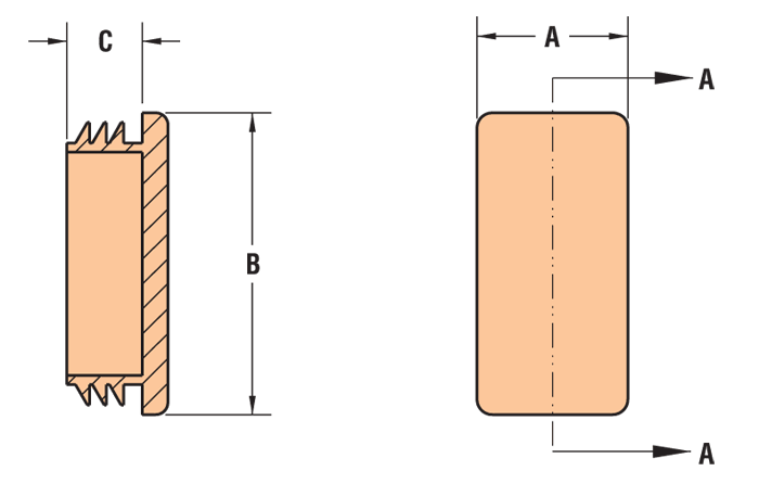 plastic plugs for rectangular tubing